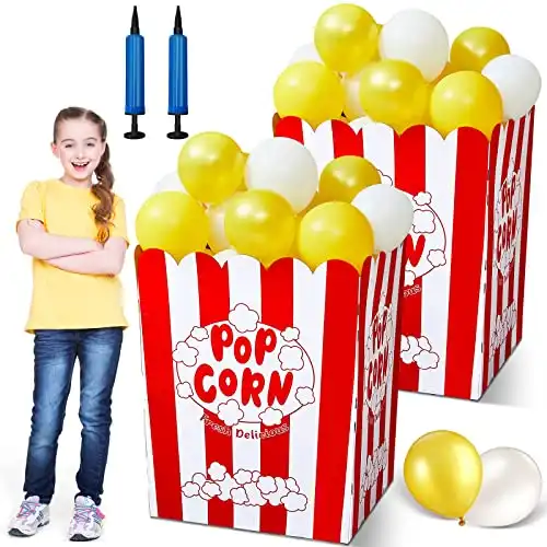 backyard movie night inspo popcorn decorations