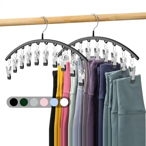 2-Pack Space-Saving Legging Organizer Hangers w/10 Clips