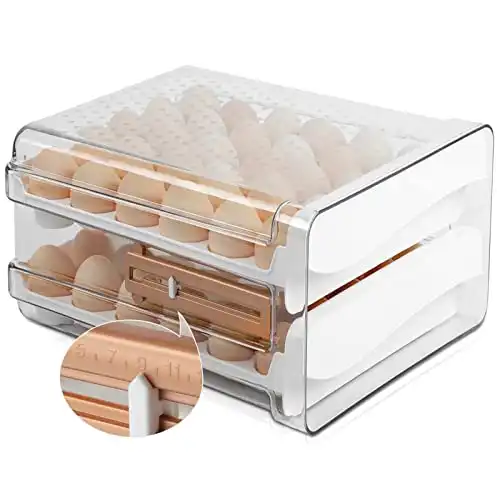 60 Egg Capacity 2-Layer Egg Storage Drawers