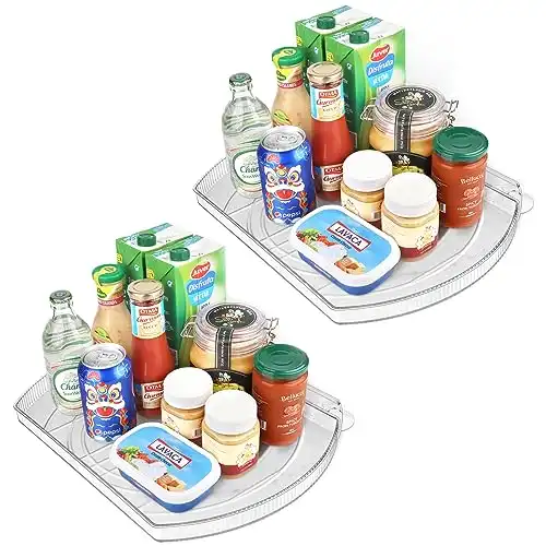 Lazy Susan Turntable for Refrigerator(2 Pack - Clear)