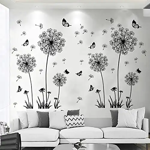 Dandelions & Butterflies Removable Peel and Stick Wall Decals