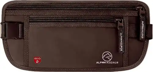 RFID Blocking Money and Passport Holder Belt