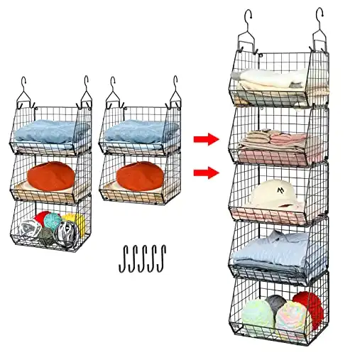 5-Tier Closet Hanging Organizer Bins