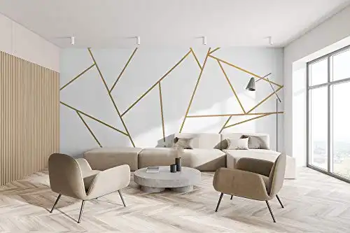 Metallic Gold Peel and Stick Geometric Line Wall Stickers
