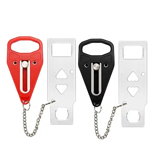 2-Pack Portable Door Lock for Additional Privacy and Safety