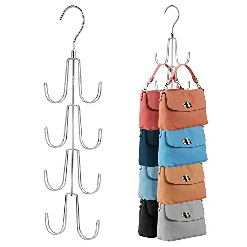 2-Pack Metal Rotatable Purse Hanger Organizers for Closet