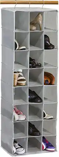 24-Section Hanging Shoe Shelves Closet Organizer