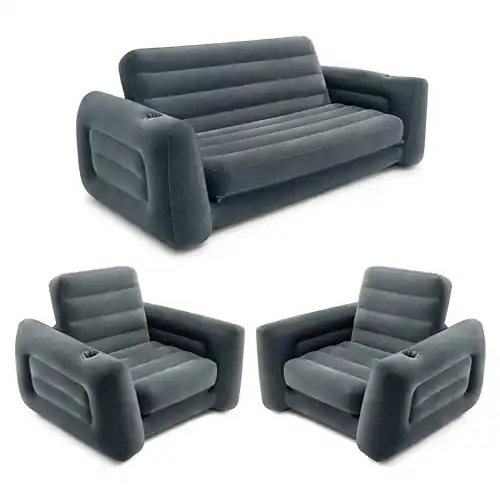 Inflatable Furniture Set with a Pull Out Sofa and 2 Sofa Sleepers